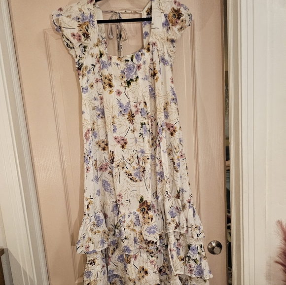 Anthropologie Cottagecore Floral Ruffle Midi Dress M - Picture 2 of 6